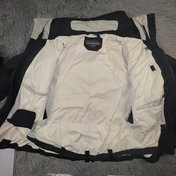 Patagonia H2No Black Waterproof SoftShell Jacket Womens Small Ski Snowboard Coat - Picture 9 of 13